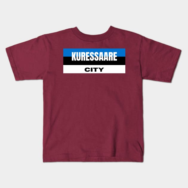 Kuressaare City in Estonia Flag Stripes Color Kids T-Shirt by aybe7elf